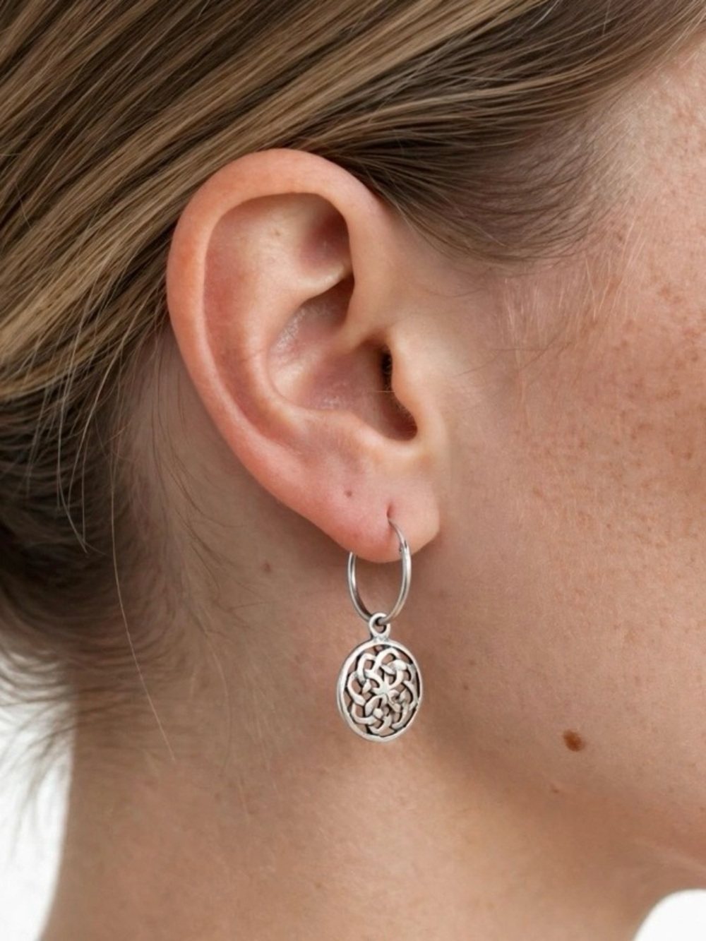 Vintage 925 Celtic Knot Sleeper Hoops